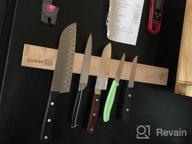 img 1 attached to Franluca 16” Wood Magnetic Knife Strip – Powerful Wall Mounted Kitchen Knife Holder, CaddieBAR Premium Wooden Magnet Rack For Knives. review by Drake Burroughs