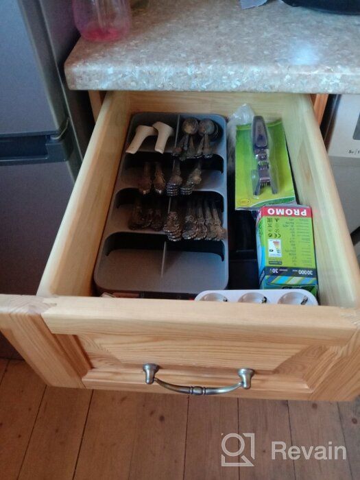 img 2 attached to 🍴 Gray Large Kitchen Drawer Tray - Joseph Joseph DrawerStore Compact Cutlery Organizer review by Bhavin Tharwani ᠌