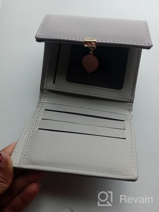 img 1 attached to Leather Vegan RFID Wallet For Women - Leaf Pendant Card Holder Phone Checkbook Organizer, Cute Zipper Coin Purse review by Adrienne Holmes