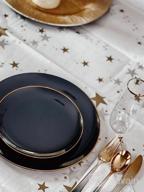 img 1 attached to Supernal 180Pcs Black Plastic Dinnerware Set,Black Plastic Plates,Clear Plastic Plates With Gold Rim,Gold Plastic Silverware,Black Clear Gold Cups For Christmas, Thanksgiving, Halloween review by Amanda Webber