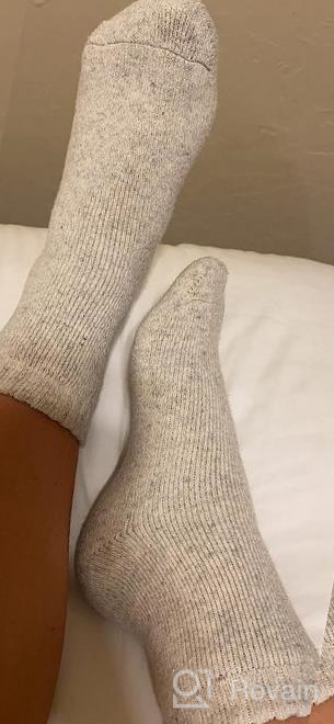 img 1 attached to Get Cozy With Women'S Super Thick Wool Socks - Pack Of 3-5, Soft And Warm Winter Crew Socks In Multicolor review by Joe Pettigrew