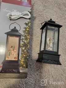img 5 attached to Светодиодный рождественский фонарь Snow Globe: музыкальный, вращающийся и блестящий декор с опцией USB / батареи - идеальный рождественский декор для дома и идея подарка