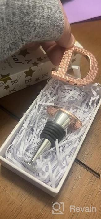 img 1 attached to Rose Gold Plated "B" Letter Miicol Initial Wine Stopper - Perfect Kitchen Decor & Wedding Gift review by Collin Jackson