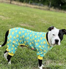 img 6 attached to Растяжимые пижамы для собак и кошек желтого цвета с уткой - мягкая одежда для собак, обеспечивающая комфортный отдых