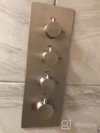 img 1 attached to Efficient 5-Function Brass Thermostatic Shower Valve Kit With Concealed Water Diverter And 6 Round Handles In Brushed Nickel review by Mike Krzywicki