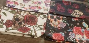 img 7 attached to Set Of 4 Sugar Skull Canvas Makeup Bags With Handle - Zippered Cosmetic Pouches For Toiletries, Ideal Gift For Women, Girls & Moms On Mother'S Day