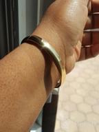 img 1 attached to Women'S 8MM Stainless Steel Bracelet - MILAKOO Oval Polished Cuff Bangle 6.7 review by Jake Larson