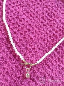 img 5 attached to Handmade White Pearl Necklace For Women & Girls: Dainty Toggle Clasp, Layered Wearing Option