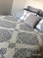 img 1 attached to Queen Size Travan 3-Piece Cotton Bedspread Quilt Set With Reversible Floral Patterned Shams - Oversized Coverlet review by Joe Roberts