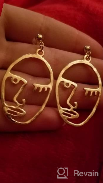 img 1 attached to Make A Statement With HANPABUM'S 13Pairs Of Platinum/Gold Plated Face Statement Earrings - Artistic And Edgy Fashion For Women! review by Alec Winsor