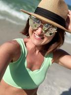 img 1 attached to DRESHOW Women Straw Fedora Sun Hat UPF 50+ Wide Brim Roll-Up Panama Beach Hat review by Nick Griffith