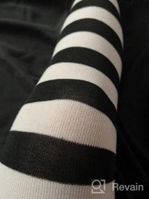 img 6 attached to Get Cosplay Ready With Aneco'S 4 Pairs Of Striped Over Knee High Socks For Women And Girls