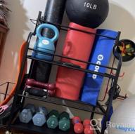 img 1 attached to Mythinglogic Yoga Mat Storage Rack With Wheels And Hooks For Home Gym Equipment Storage - Dumbbells, Kettlebells, Foam Roller, Yoga Strap, And Resistance Bands Organizer review by Bryan Murphy