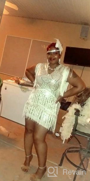 img 1 attached to 💃 Vintage Art Deco Dress - BABEYOND Roaring 20s Sequins Beaded Dress with Long Fringes, Great Gatsby Flapper Dress review by Christine Chase