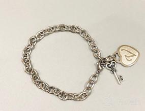 img 6 attached to 💎 Изысканный браслет-брелок с сердцем и бриллиантовой буквой в золоте 24K на морской цепочке - идеальные ювелирные подарки для женщин и девочек