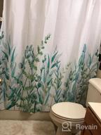 img 1 attached to Transform Your Bathroom With A 4-Piece Blue Green Floral Shower Curtain Set And Accessories review by Michael Copeland