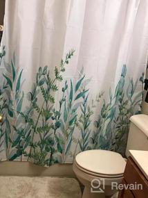 img 6 attached to Transform Your Bathroom With A 4-Piece Blue Green Floral Shower Curtain Set And Accessories