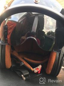 img 8 attached to Мотоциклетный шлем с открытым лицом 3/4 в стиле ретро с солнцезащитным козырьком для Chopper Scooter Cruiser - XFMT DOT Approved