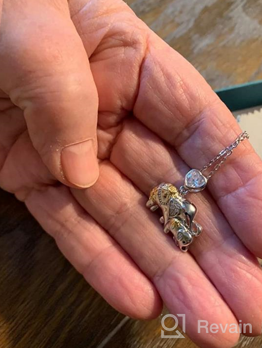 img 1 attached to 🐘 Jemplestic 925 Sterling Silver Lucky Elephant Necklace - Perfect Sunflower Mother and Child Jewelry Gift for Women, Mom, and Girls review by Jessica Hall