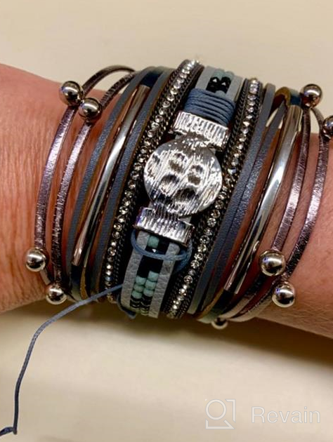 img 1 attached to 💫 GelConnie LPB290-brown Multilayer Magnetic Bohemian Wrap Bracelets for Women review by Tony Battaglia