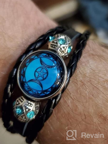 img 1 attached to WUSHIMAOYI Triple Moon Goddess Bracelet: Personalize Your Style with Customizable Braid Leather Jewelry review by Patricia Ross