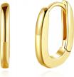 18k gold vermeil cz u hoops oval huggie earrings with bold halo detail logo