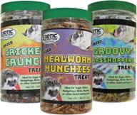 🦗 dried insect 3 pack: crickets, grasshoppers, and mealworms for sugar gliders, hedgehogs, wild birds, chickens, turtles, tropical fish, and reptiles logo