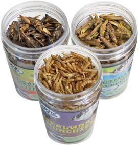img 2 attached to 🦗 Dried Insect 3 Pack: Crickets, Grasshoppers, and Mealworms for Sugar Gliders, Hedgehogs, Wild Birds, Chickens, Turtles, Tropical Fish, and Reptiles