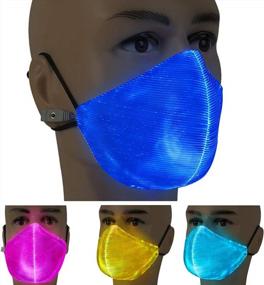 img 4 attached to Multi-Color LED Rave Mask For Dancing, Parties, Christmas, And Halloween - Luminous Mask For Men, Women, And Children'S Face With Light-Up Feature