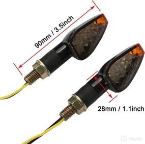 img 1 attached to OSAN LED Motorcycle Turn Signal Indicators with Black Cover for Improved Visibility