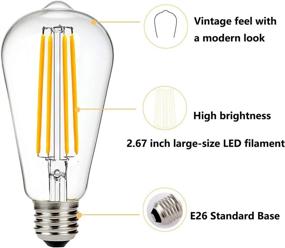 img 2 attached to Лампа Эдисона 12 В, эквивалент 60 Вт, стандартный цоколь E26 6 Вт, мягкий белый, 3000K, винтажный переменный/постоянный ток, 12–36 В, низковольтная светодиодная лампа