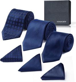 img 3 attached to HISDERN Classic Necktie Elegant Collection: Top Men's Accessories for Ties, Cummerbunds, and Pocket Squares - Best Selection