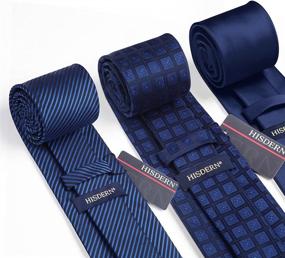 img 1 attached to HISDERN Classic Necktie Elegant Collection: Top Men's Accessories for Ties, Cummerbunds, and Pocket Squares - Best Selection