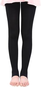 img 3 attached to BaiX Little Stirrup Leggings Panty Hose Girls' Clothing at Socks & Tights