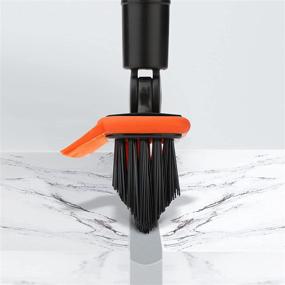 img 3 attached to 🧽 Homilifibra 2-in-1 Floor Scrub Brush and Grout Cleaner with 57.8" Extended Handle, 120° Rotating Shower Tile Scrubber, Crevice Squeegee for Kitchen and Bathroom, V-Shaped Corner Brush for Hard-to-Reach Areas