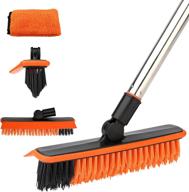 🧽 homilifibra 2-in-1 floor scrub brush and grout cleaner with 57.8" extended handle, 120° rotating shower tile scrubber, crevice squeegee for kitchen and bathroom, v-shaped corner brush for hard-to-reach areas logo