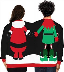 img 3 attached to Унисекс Ugly Christmas Sweatshirt Crewneck Sweatshirt For Two People от PIZOFF - Рубашка с длинным рукавом для пуловера