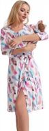 stylish maternity and baby set: galabloomer robe, receiving blanket & swaddle - perfect for labor & delivery! logo