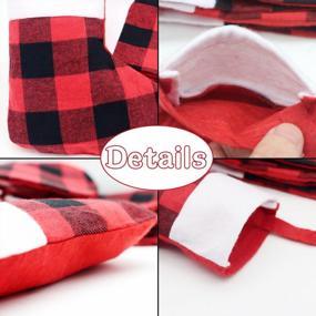img 1 attached to VEYLIN 24Pcs Mini Christmas Stocking Bulks, Red Black Buffalo Plaid Tiny Stockings With Plush Cuff For Christmas Party Favors