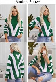 img 1 attached to Colorful Striped V Neck Sweater For Women - Long Sleeve Knit Pullover In S-2XL Sizes By Elapsy
