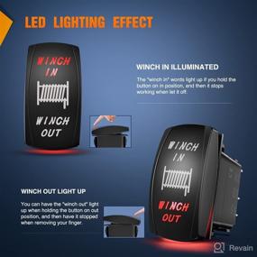 img 2 attached to Nilight Winch Rocker Switch Momentary Toggle Switch ON Off ON Switch DPDT 7Pin 12V 24V Switch Jumper Wires Winch In Out Switch Red For Cars Trucks Caravans Boats