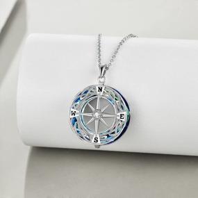 img 2 attached to Sterling Silver Celtic Knot Compass Necklace: A Meaningful Graduation And Travel Talisman For Women And Girls