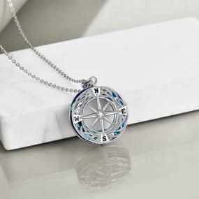 img 1 attached to Sterling Silver Celtic Knot Compass Necklace: A Meaningful Graduation And Travel Talisman For Women And Girls