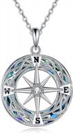 sterling silver celtic knot compass necklace: a meaningful graduation and travel talisman for women and girls logo