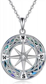 img 4 attached to Sterling Silver Celtic Knot Compass Necklace: A Meaningful Graduation And Travel Talisman For Women And Girls