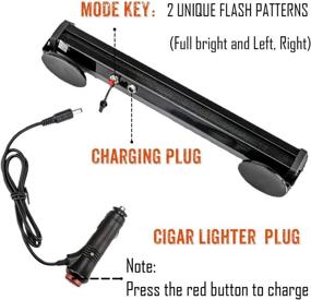 img 2 attached to LE-JX Red/White Wireless Battery Traffic Advisor Emergency Lights Bar Beacon Led Strobe Warning Light Roof Top Hazard Flash With Magnetic Base Mount And 12V Rechargeable Plug (Red/White