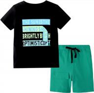 jobakids boys' summer outfits: toddler short sets - cotton t-shirt and pants, 2-piece clothing set logo