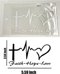 img 1 attached to Black Hope Faith Love Heart Car Decal Stickers with Jesus 🖤 Cross | Vinyl Sticker for Car Windows, Tablets, Laptops & Water Bottles