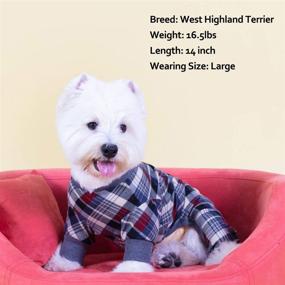 img 3 attached to 🐶 KYEESE Small Dog Pajamas: Plaid, Soft, Stretchable Dog Pajama PJs