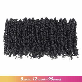 img 1 attached to 6-Inch 8-Piece BOB Passion Twist Pre-Twisted Crochet Braids Natural Black, Synthetic Braiding Hair Extensions By Toyotress Tiana - Ideal For Perfecting Your Passion Twist Look (Color: 1B)